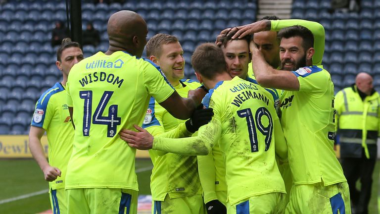Derby County's won for the first time in nine games against Preston.