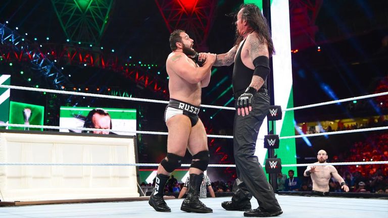 The Undertaker and Rusev battled it out in a Casket Match