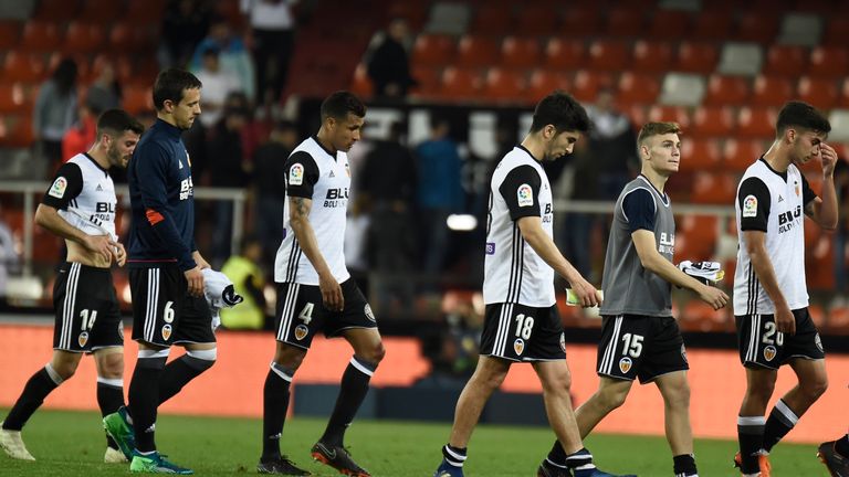 Valencia were beaten at home to fall three points behind Real Madrid