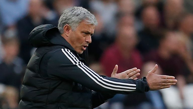 Jose Mourinho issues instructions at London Stadium