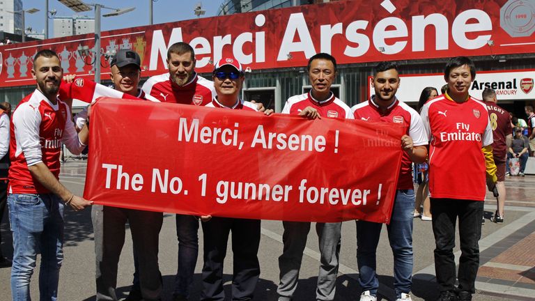 Arsenal fans with tickets got a complimentary 'Merci Arsene' commemorative shirt