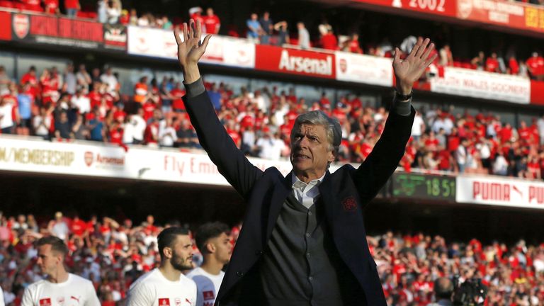 Wenger was given a guard of honour during his final home game of the season at the Emirates