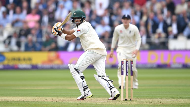 Babar Azam top-scored for Pakistan with 68 before he went off injured following a hit on the forearm