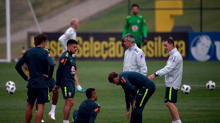 Neymar was in fitness training alongside 10 other Brazil players