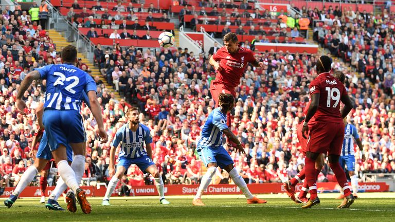 Lovren scored in the 4-0 win over Brighton at Anfield on the closing day of the Premier League season