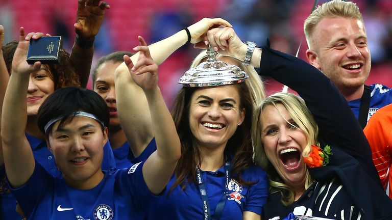 Hayes guided Chelsea to FA Cup and Super League glory this season