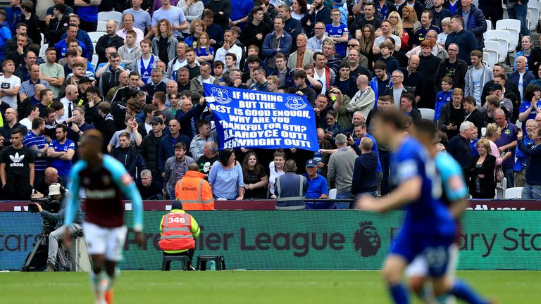 Everton fans made it clear they were unhappy with Allardyce's style