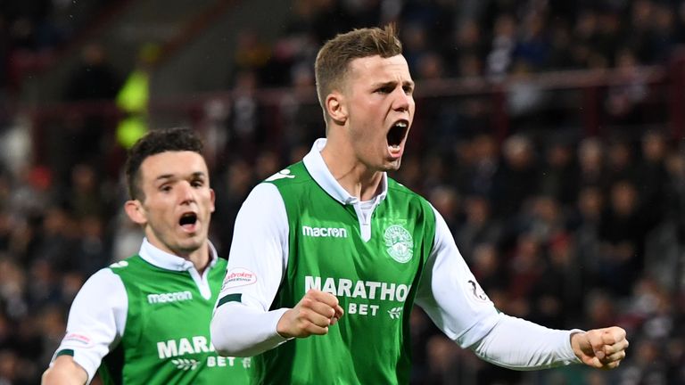Florian Kamberi equalised from the spot for Hibs