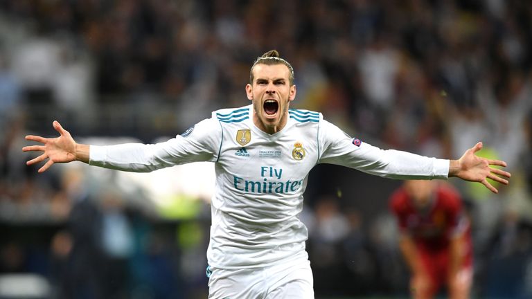 Bale celebrates after his stunning over-head kick