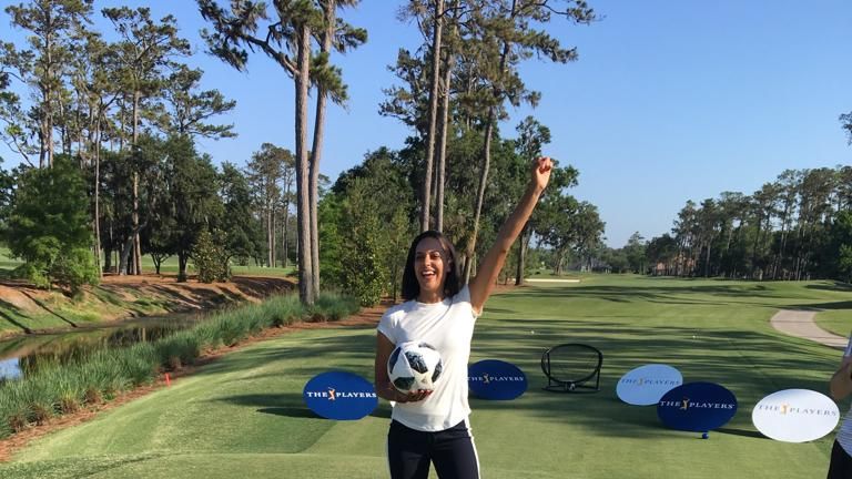 Henni put her footballing skills to the test