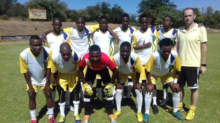Matabeleland's passage to the UK was partly secured through sales of replica kits and pennants, despite the team barely having a profile in world football (image via @JustinWalley10)