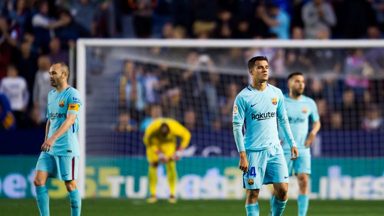 Philippe Coutinho scored a hat-trick but Barcelona were beaten