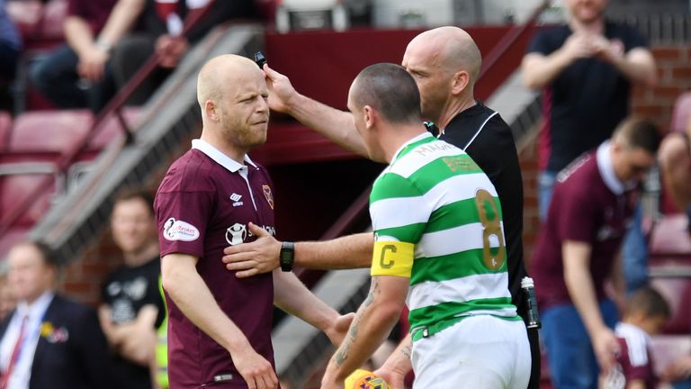 Scott Brown confronts Steven Naismith following his controversial challenge