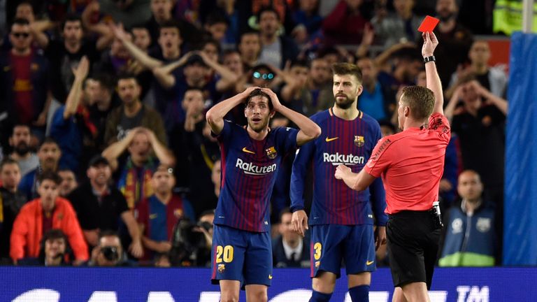 Barcelona will be without the suspended Sergi Roberto