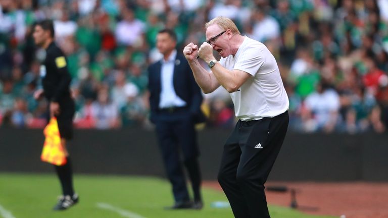 Alex McLeish saw his side beaten at the Azteca Stadium
