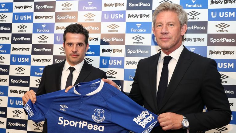 Marcel Brands (right) says Everton must trim their squad this summer