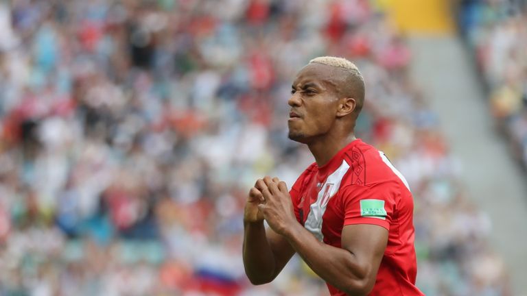 Andre Carrillo scored Peru's first goal at a World Cup since Guillermo La Rosa against Poland in 1982