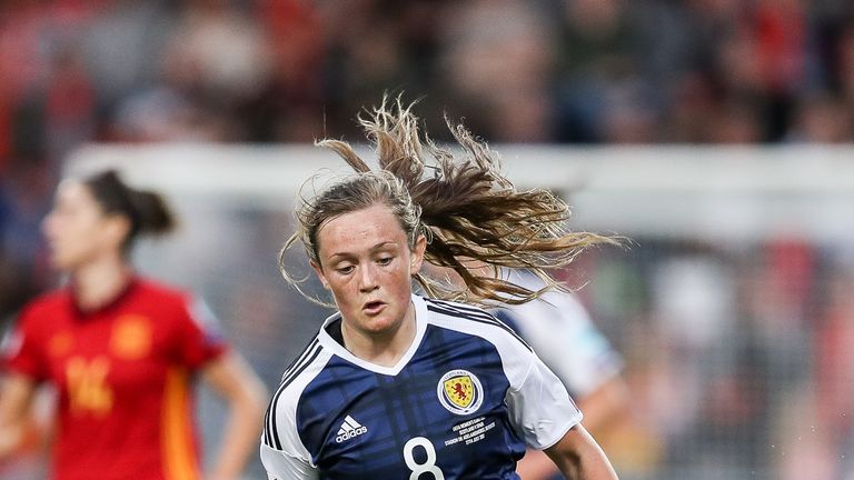 Erin Cuthbert scored twice for Scotland Women