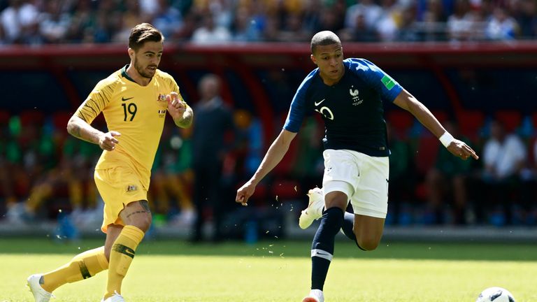 Kylian Mbappe was France's main threat but did not get much support