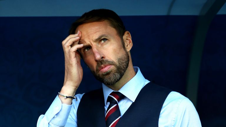 Gareth Southgate during England's match with Belgium