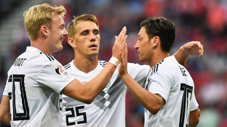Mesut Ozil scored early on for Germany