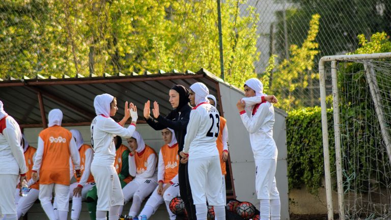 Katayoun Khosrowyar pictured with her U19 players