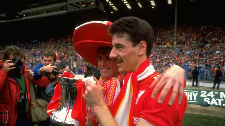 Dalglish (left) with Ian Rush (right) at Wembley