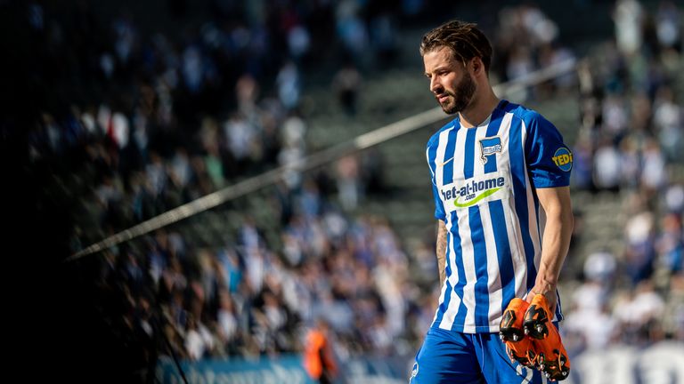 Marvin Plattenhardt in action for Hertha Berlin