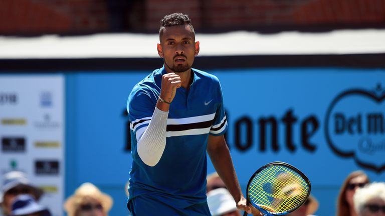 Nick Kyrgios crashed down 32 aces on his way into the semi-finals