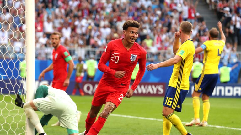 Dele Alli scored England's second goal against Sweden