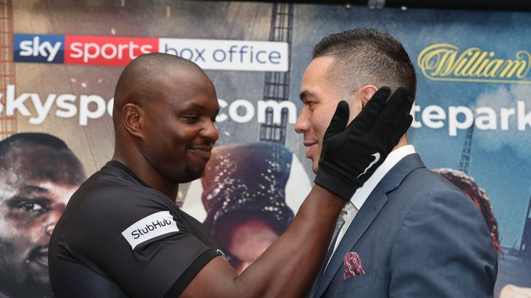   Dillian Whyte s & Is close and personal with Joseph Parker at their press conference 