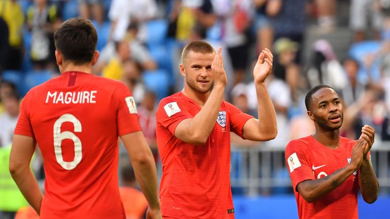 Eric Dier and Raheem Sterling have been wearing
unauthorised socks at Russia 2018