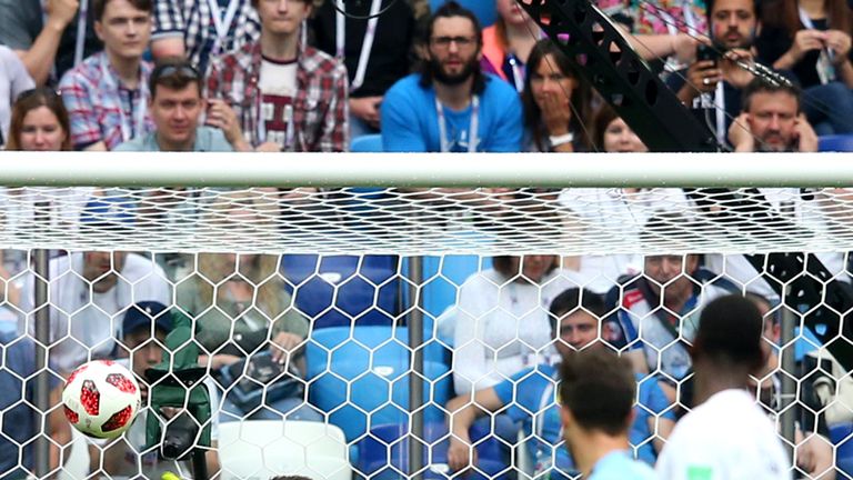 Fernando Muslera fumbles Antoine Griezmann's long range shot to give France a 2-0 lead