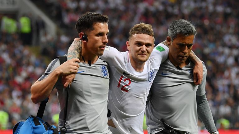 Trippier was carried off the pitch against Croatia
