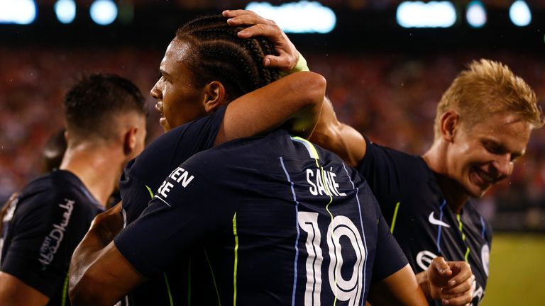 Leroy Sane scored his first goal of pre-season in Man City's 2-1 defeat by Liverpool
