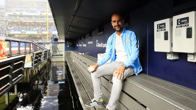 Guardiola had a tour of the Yankee stadium, home to both the New York Yankees and New York City FC