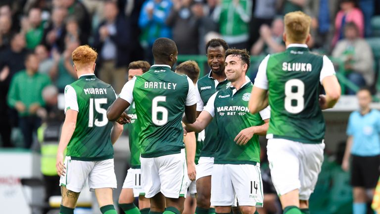 Hibs were 12-5 winners over NSI Runavik in the first round