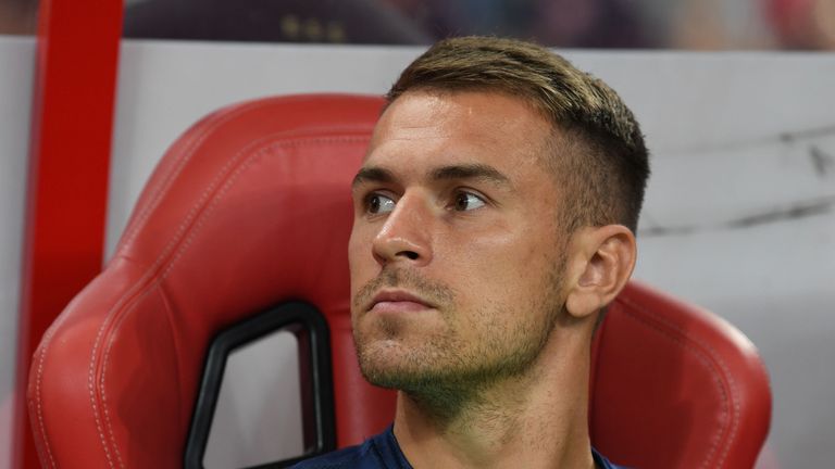 Aaron Ramsey was removed from the Arsenal starting line-up ahead of their friendly with Chelsea