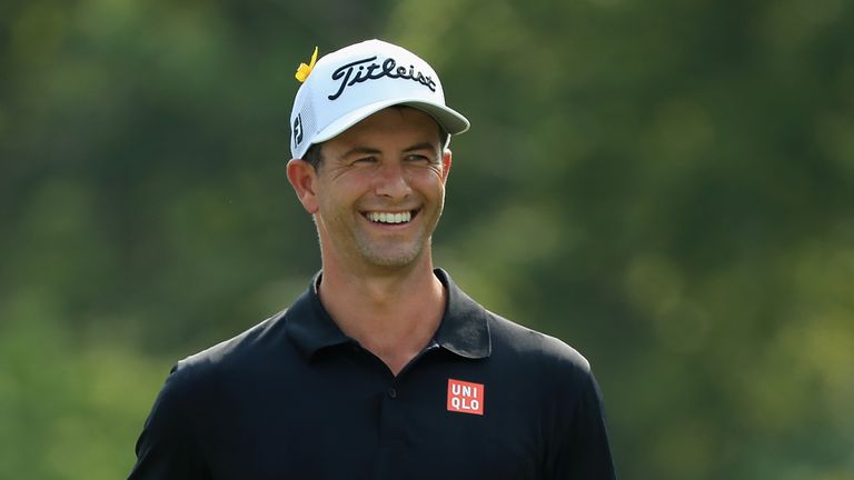 Adam Scott was tied for the lead with four to play