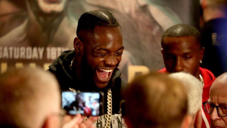 Deontay Wilder made an unexpected appearance at Tyson Fury's weigh-in