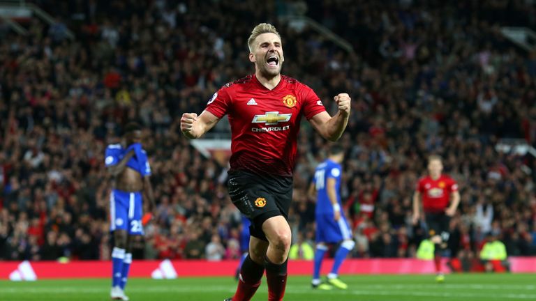 Luke Shaw scored Manchester United's second in their 2-1 win over Leicester
