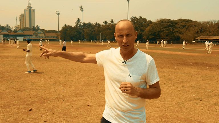 Nasser at one of the many maidans where cricket is played in Mumbai