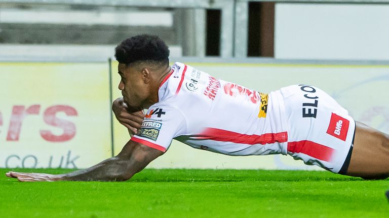 Kevin Naiqama notched St Helens' fourth try by sliding in