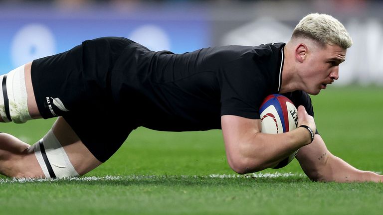 Dalton Papalii was gifted New Zealand's opening try, as he timed things perfectly to run in an intercept 