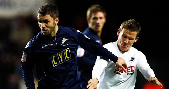 Josh McQuoid (left): Millwall striker has joined Burnley on loan