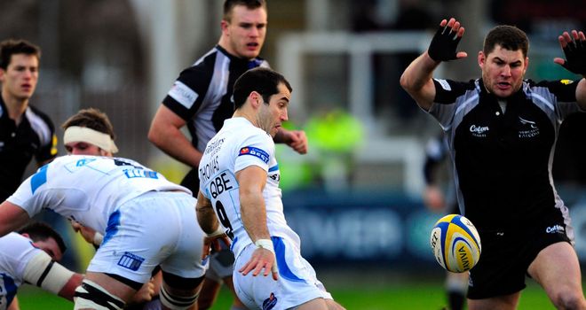 Haydn Thomas: Early try for Exeter against Newcastle