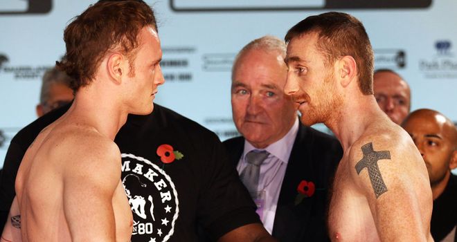 Groves (L) was floored by Anderson before winning