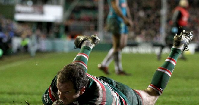 Geordan Murphy: Slides over in the second half at Welford Road