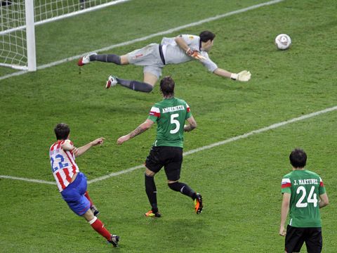 Image of Diego: Brazil forward scoring for Atletico in the Europa League final last season