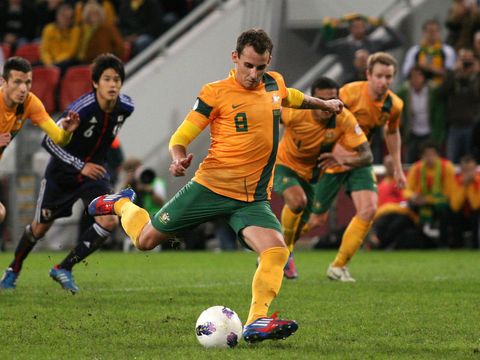 Image of Luke Wilkshire: Scored from the penalty spot to secure a point for Australia against Japan